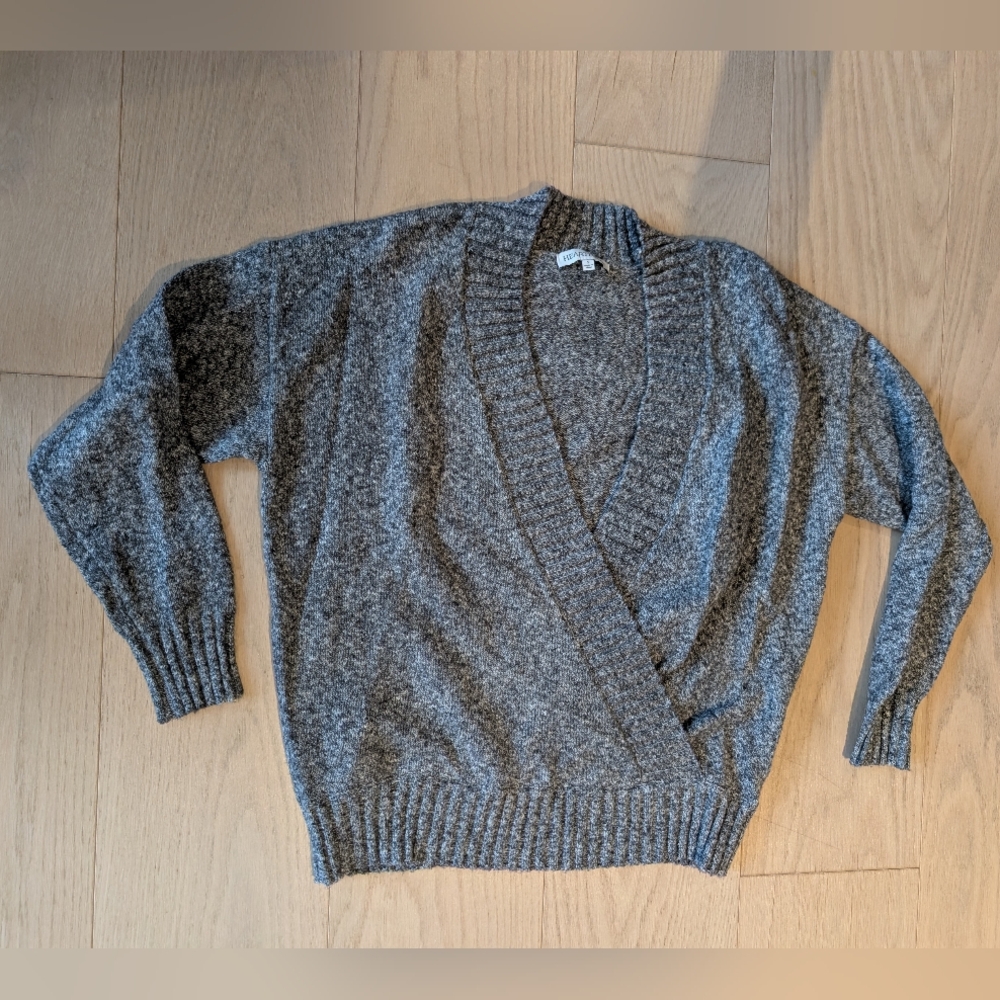 Heartloom Gray Wrap-Style Women's Sweater. Size Small.